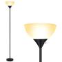 Floor Lamp, Standing Lamp, 9W LED Floor Lamp, Energy Saving, 50,000hrs Long Lifespan, 3000K Warm White, Eye-Caring, Torchiere Floor Lamps for Bedroom, Living Room, Office, Reading, Black Floor Lamps
