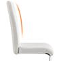 Yaheetech 4pcs Dining Chairs Armless Dining/Living Room Kitchen Chairs PU Leather Upholstered Seat and Metal Legs Side Chairs with High Back Modern, White