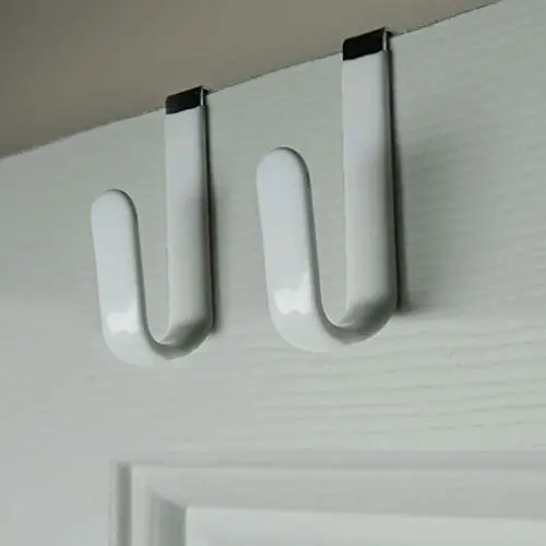 Evelots Over The Door Metal Hooks-Plastic Coated-Steel-Towel-Handbag-Coat-Set/2 Evelots Over The Door Metal Hooks-Plastic Coated-Steel-Towel-Handbag-Coat-Set/2