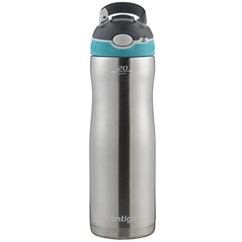 Contigo - 2076624 Contigo Stainless Steel Water Bottle | Vacuum-Insulated Water Bottle | Autospout Ashland Chill Water Bottle, 20 Oz, Stainless/Scuba