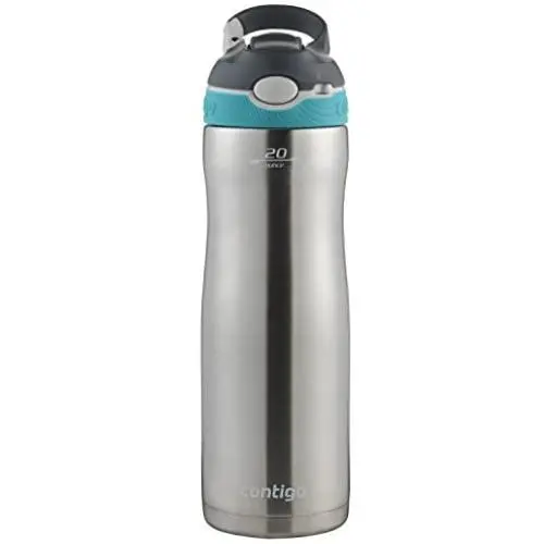 Contigo - 2076624 Contigo Stainless Steel Water Bottle | Vacuum-Insulated Water Bottle | Autospout Ashland Chill Water Bottle, 20 Oz, Stainless/Scuba Contigo - 2076624 Contigo Stainless Steel Water Bottle | Vacuum-Insulated Water Bottle | Autospout Ashland Chill Water Bottle, 20 Oz, Stainless/Scuba