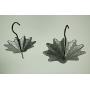 Galvanized Metal Umbrella Hanging Planter Flower Holders 2 Piece Set