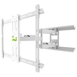 Kanto PDX650W Full Motion Articulating TV Wall Mount for 37-inch to 75-inch TVs | Low Profile with 22'' Extension | Integrated Cable Management | Swivel and Tilt Capable | White