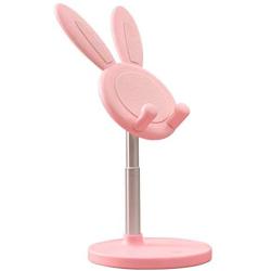 SANSHIYI Bunny Ear Cell Phone Stand, Adjustable Metal Rabbit Phone Holder Rack for Phone Pad Tablet Laptop Desktop Accessories