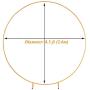 LANGXUN Φ8.5ft (2.6m) Large Size Golden Metal Round Balloon Arch kit Decoration, for Birthday Decoration, Wedding Decoration and Photo Background Decoration