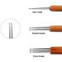 Sunshane 6 Pieces Dreadlock Crochet Hook 0.5mm 0.75 mm Needle Weaving Crochet, Include 1 Hook, 2 Hooks, 3 Hooks for Braid Craft