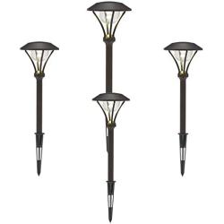 GOODSMANN Low Voltage Path Lights Landscape Lighting 1 Watt LED 60 Lumens Flood Lights with Metal Stake for Garden Yard Patio Area Outdoor Lighting (4 Pack) 9920-2104-04