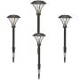 GOODSMANN Low Voltage Path Lights Landscape Lighting 1 Watt LED 60 Lumens Flood Lights with Metal Stake for Garden Yard Patio Area Outdoor Lighting (4 Pack) 9920-2104-04