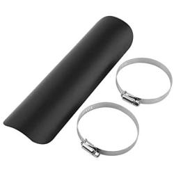 Cuque Universal Motorcycle Exhaust Pipe Heat-shield Muffler Staight Cover Metal Steel Exhaust Muffler Pipe Heat Shield Cover Link Tube Protector Cover Heel Guard Assembly(Black)