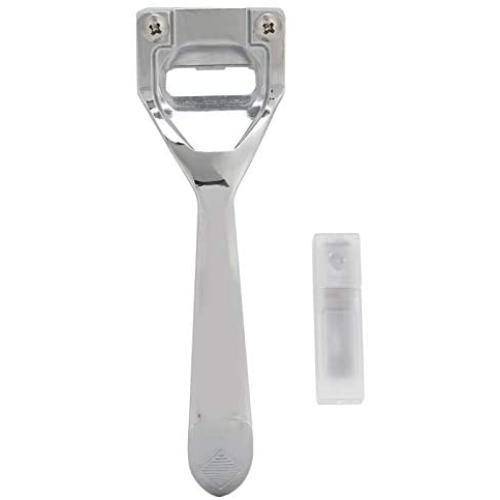 Pssopp Metal Leather Skiver with 3PCS Skiver Replacement Part for Leather Craft DIY, Leather Making, Leather Thinning(Silver)