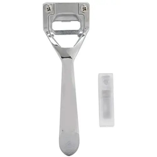 Pssopp Metal Leather Skiver with 3PCS Skiver Replacement Part for Leather Craft DIY, Leather Making, Leather Thinning(Silver)