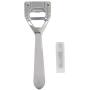 Pssopp Metal Leather Skiver with 3PCS Skiver Replacement Part for Leather Craft DIY, Leather Making, Leather Thinning(Silver)