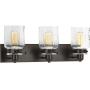 Calhoun Collection Antique Bronze Three-Light Farmhouse Bath Vanity Light