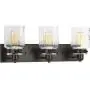 Calhoun Collection Antique Bronze Three-Light Farmhouse Bath Vanity Light Calhoun Collection Antique Bronze Three-Light Farmhouse Bath Vanity Light
