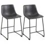 Phoenix Home Lotusville Vintage PU Leather, Set of 2 Counter Height Stool, Gray