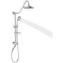 PULSE ShowerSpas 1011-CH-1.8GPM Kauai III Shower System, with 8'' Rain Showerhead, 5-Function Hand Shower, Adjustable Slide Bar and Soap Dish, Polished Chrome, 1.8 GPM