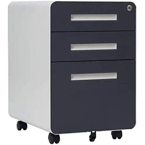 File Cabinet Mobile, Merax 3 Drawer Metal Pedestal Filing Cabinets with 2 Lock Keys, 5 Rolling Casters, Fully Assembled Storage for Home Office Modern Vertical Hanging Folders A4 Letter Size (Gray) File Cabinet Mobile, Merax 3 Drawer Metal Pedestal Filing Cabinets with 2 Lock Keys, 5 Rolling Casters, Fully Assembled Storage for Home Office Modern Vertical Hanging Folders A4 Letter Size (Gray)