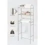 HomeBase 3 Tier Over The Toilet Bathroom Space Saver, 23'' L X 10.2'' D X 59.6'' H, Bathroom Shelf, 3 Metal Organizer-Satin Nickel HomeBase 3 Tier Over The Toilet Bathroom Space Saver, 23'' L X 10.2'' D X 59.6'' H, Bathroom Shelf, 3 Metal Organizer-Satin Nickel