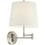 Oray Modern Swing Arm Wall Lamps Set of 2 Brushed Nickel Plug-in Light Fixture Off White Drum Shade for Bedroom Bedside Living Room Reading - 360 Lighting Oray Modern Swing Arm Wall Lamps Set of 2 Brushed Nickel Plug-in Light Fixture Off White Drum Shade for Bedroom Bedside Living Room Reading - 360 Lighting