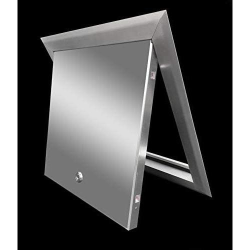 Access Door 12'' X 12'' Aluminum Color Insulated Fire Rated Access Panel Door for Wall/Ceiling Application (Lock and Key) with Frame - [Outer Dimensions: 13'' Width X 13'' Height]