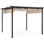 Best Choice Products 10x10ft Extra-Large Outdoor Patio Pergola Shelter w/Removable Retractable Sun Shade Canopy Cover, Weather-Resistant Fabric, Steel Frame, and 16 Ground Stakes, Black
