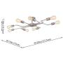 mirrea Modern Industrial Semi-Flush Mount Metal Ceiling Lighting for Rectangular Room 8 Lights (Brushed Nickel) mirrea Modern Industrial Semi-Flush Mount Metal Ceiling Lighting for Rectangular Room 8 Lights (Brushed Nickel)
