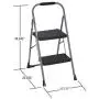 Cosco 11308PBL1E Two Step Big Step Folding Step Stool with Rubber Hand Grip, Gray