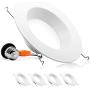 Parmida (4 Pack) 5/6 inch Dimmable LED Retrofit Recessed Downlight, 15W (120W Replacement), Smooth Metal Trim, 1100lm, 5000K (Day Light), Energy Star & ETL, LED Ceiling Can Lights