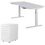 ApexDesk AXB6030-WHT Elite Series Electric Height Adjustable Standing Desk, 60'', White Top, White Frame - Bundle