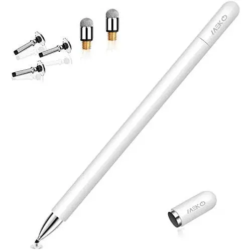 Stylus for iPad Pencil, MEKO 2 in 1 Magnetic Disc Stylus Touch Screen Pens for Apple iPhone/Ipad pro/Mini/Air/Android/Microsoft/Surface and Other Touch Screens Bundle with 5 Replacement Tips-White Stylus for iPad Pencil, MEKO 2 in 1 Magnetic Disc Stylus Touch Screen Pens for Apple iPhone/Ipad pro/Mini/Air/Android/Microsoft/Surface and Other Touch Screens Bundle with 5 Replacement Tips-White