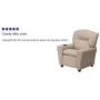 Flash Furniture Contemporary Beige Vinyl Kids Recliner with Cup Holder