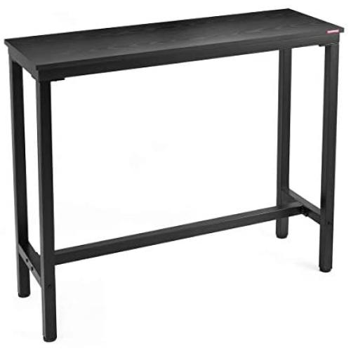 Mr IRONSTONE Bar Table, 47” Rectangular Kitchen Pub Dining Coffee Table High Writing Computer Table, for Narrow Space, Living Room, Dining Room-Sturdy Metal Frame, Easy Assembly, Industrial Design