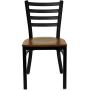 Flash Furniture HERCULES Series Black Ladder Back Metal Restaurant Chair - Cherry Wood Seat