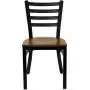 Flash Furniture HERCULES Series Black Ladder Back Metal Restaurant Chair - Cherry Wood Seat