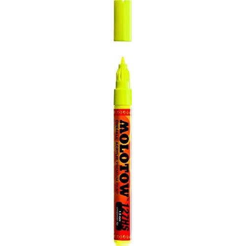 Molotow ONE4ALL Acrylic Paint Marker, 1.5mm, Neon Yellow Fluorescent, 1 Each (127.429)