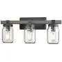 CLAXY Glass Mason Jar Wall Sconces Faux Distressed Metal 3 Light Bath Vanity Lights CLAXY Glass Mason Jar Wall Sconces Faux Distressed Metal 3 Light Bath Vanity Lights