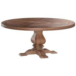 Coaster Home Furnishings Florence Round Pedestal Dining Table Rustic Smoke