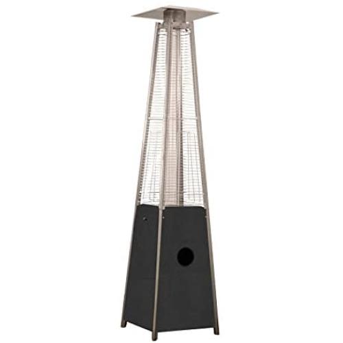 Hiland HLDSO1-GTCB 91-Inch Tall Quartz Glass Tube Heater - Hammered Silver