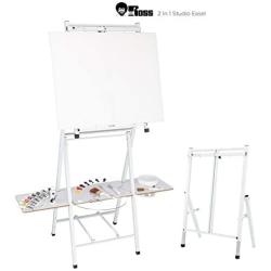 Bob Ross 2-in-1 Studio Easel - As Seen on Netflix Metal Easel Four Legged Tabletop Easel - White