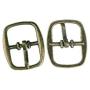 uxcell Metal Rectangle Single Prong Pin Shoe Center Buckle 50PCS Bronze Tone