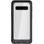 Ghostek Atomic Slim Galaxy S10 Clear Case with Space Metal Bumper Super Heavy Duty Protection Military Grade Shockproof Design and Wireless Charging Compatible for 2019 Galaxy S10 (6.1 Inch) - (Black)