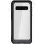Ghostek Atomic Slim Galaxy S10 Clear Case with Space Metal Bumper Super Heavy Duty Protection Military Grade Shockproof Design and Wireless Charging Compatible for 2019 Galaxy S10 (6.1 Inch) - (Black)