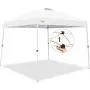 CROWN SHADES Pop up Canopy, Slant Leg Outside Canopy Top 9x9 ft, Base 11x11 ft, One Push Up Instant Shelter Canopy with Wheeled Bag, White