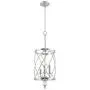 Kira Home Eleanor 13'' 3-Light Modern Foyer Light Pendant Chandelier, Cylinder Metal Shade, Adjustable Height, Brushed Nickel Finish