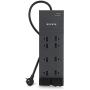 Belkin 8-Outlet Home And Office Surge Protector, Telephone Line And Flat AC Plug, 12ft Cord