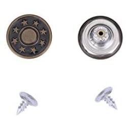 I-MART 50 Sets Metal Jeans Buttons Tack Snap Button Replacement Kit with Rivets (Bronze)