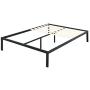 Olee Sleep 14 Inch Modern Metal Platform Bed Frame / Mattress Foundation / Wood Slat Support / No Box Spring Needed, Queen, Black