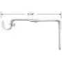 gb Home Collection Adjustable Curtain Rod Bracket Set of 2, White, Premium Steel Single Rod Bracket for Walls, Drapery Rod Holder, Extendable Metal Wall Bracket