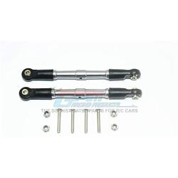 Losi 1/10 Rock Rey 4WD Rock Racer (LOS03009) Upgrade Parts Aluminum Front Turnbuckle for Steering - 1Pr Set Gray Silver