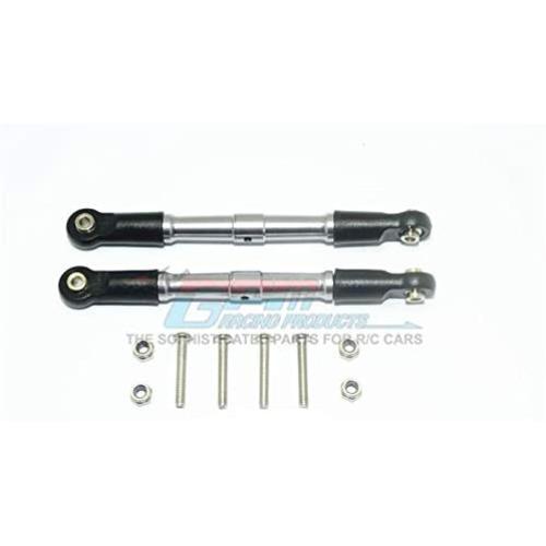 Losi 1/10 Rock Rey 4WD Rock Racer (LOS03009) Upgrade Parts Aluminum Front Turnbuckle for Steering - 1Pr Set Gray Silver